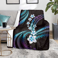 Hawaii Plumeria Blanket Amethyst Gradient Polynesian Pattern LT01 - Polynesian Pride