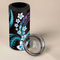 Hawaii Plumeria 4 in 1 Can Cooler Tumbler Amethyst Gradient Polynesian Pattern