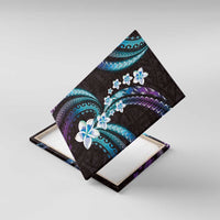Hawaii Plumeria Canvas Wall Art Amethyst Gradient Polynesian Pattern LT01 With Frame Purple - Polynesian Pride