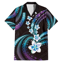 Hawaii Plumeria Family Matching Mermaid Dress and Hawaiian Shirt Amethyst Gradient Polynesian Pattern