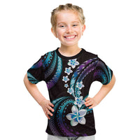 Hawaii Plumeria Kid T Shirt Amethyst Gradient Polynesian Pattern LT01 Purple - Polynesian Pride