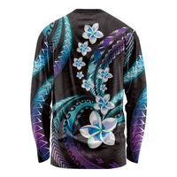 Hawaii Plumeria Long Sleeve Shirt Amethyst Gradient Polynesian Pattern LT01 - Polynesian Pride
