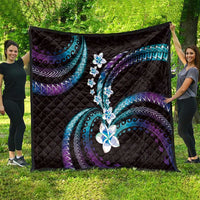 Hawaii Plumeria Quilt Amethyst Gradient Polynesian Pattern