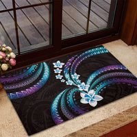 Hawaii Plumeria Rubber Doormat Amethyst Gradient Polynesian Pattern LT01 - Polynesian Pride