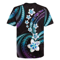Hawaii Plumeria Rugby Jersey Amethyst Gradient Polynesian Pattern