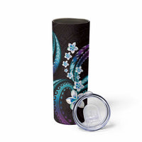 Hawaii Plumeria Skinny Tumbler Amethyst Gradient Polynesian Pattern
