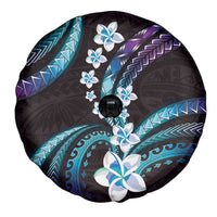 Hawaii Plumeria Spare Tire Cover Amethyst Gradient Polynesian Pattern