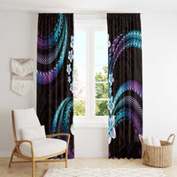 Hawaii Plumeria Window Curtain Amethyst Gradient Polynesian Pattern LT01 - Polynesian Pride