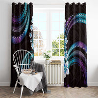 Hawaii Plumeria Window Curtain Amethyst Gradient Polynesian Pattern LT01 - Polynesian Pride