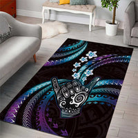 Hawaii Shaka Sign Area Rug Fantastic Frangipani Amethyst Gradient