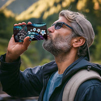 Hawaii Shaka Sign 4 in 1 Can Cooler Tumbler Fantastic Frangipani Amethyst Gradient