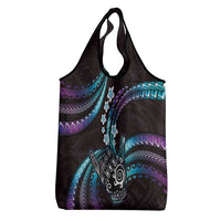 Hawaii Shaka Sign Grocery Bag Fantastic Frangipani Amethyst Gradient