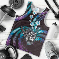 Hawaii Shaka Sign Men Tank Top Fantastic Frangipani Amethyst Gradient LT01 - Polynesian Pride