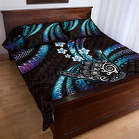 Hawaii Shaka Sign Quilt Bed Set Fantastic Frangipani Amethyst Gradient