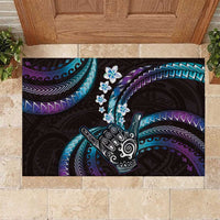 Hawaii Shaka Sign Rubber Doormat Fantastic Frangipani Amethyst Gradient LT01 Purple - Polynesian Pride