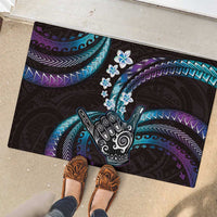 Hawaii Shaka Sign Rubber Doormat Fantastic Frangipani Amethyst Gradient LT01 - Polynesian Pride