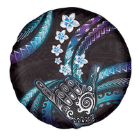 Hawaii Shaka Sign Spare Tire Cover Fantastic Frangipani Amethyst Gradient