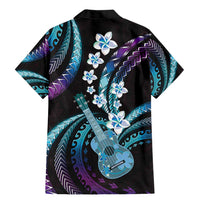 Hawaiian Ukulele Family Matching Mermaid Dress and Hawaiian Shirt Amethyst Gradient Fantastic Plumeria