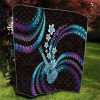 Hawaiian Ukulele Quilt Amethyst Gradient Fantastic Plumeria