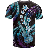 Hawaiian Ukulele T Shirt Amethyst Gradient Fantastic Plumeria