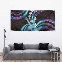 Hawaiian Ukulele Tapestry Amethyst Gradient Fantastic Plumeria