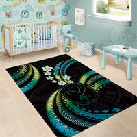 Hawaii Map Kanaka Maoli Area Rug Fantastic Frangipani Chartreuse Cyan
