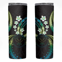 Hawaii Map Kanaka Maoli Skinny Tumbler Fantastic Frangipani Chartreuse Cyan