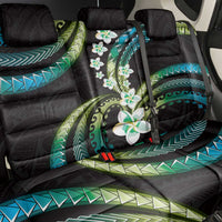Hawaii Plumeria Back Car Seat Cover Chartreuse Cyan Polynesian Pattern