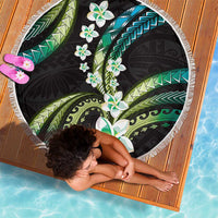 Hawaii Plumeria Beach Blanket Chartreuse Cyan Polynesian Pattern LT01 - Polynesian Pride
