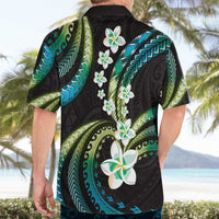 Hawaii Plumeria Hawaiian Shirt Chartreuse Cyan Polynesian Pattern LT01 - Polynesian Pride