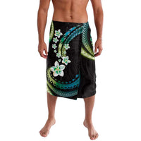 Hawaii Plumeria Lavalava Chartreuse Cyan Polynesian Pattern