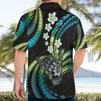 Hawaii Shaka Sign Hawaiian Shirt Fantastic Frangipani Chartreuse Cyan LT01 - Polynesian Pride