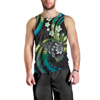Hawaii Shaka Sign Men Tank Top Fantastic Frangipani Chartreuse Cyan LT01 - Polynesian Pride