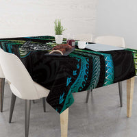 Hawaii Shaka Sign Tablecloth Fantastic Frangipani Chartreuse Cyan LT01 - Polynesian Pride