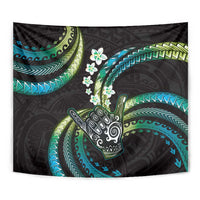 Hawaii Shaka Sign Tapestry Fantastic Frangipani Chartreuse Cyan