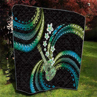 Hawaiian Ukulele Quilt Chartreuse Cyan Fantastic Plumeria