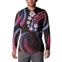 Hawaii Map Kanaka Maoli Button Sweatshirt Fantastic Frangipani Sweet Dream LT01 - Polynesian Pride