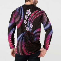 Hawaii Map Kanaka Maoli Button Sweatshirt Fantastic Frangipani Sweet Dream LT01 - Polynesian Pride