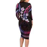 Hawaii Map Kanaka Maoli Family Matching Long Sleeve Bodycon Dress and Hawaiian Shirt Fantastic Frangipani Sweet Dream