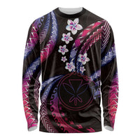 Hawaii Map Kanaka Maoli Long Sleeve Shirt Fantastic Frangipani Sweet Dream