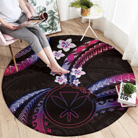 Hawaii Map Kanaka Maoli Round Carpet Fantastic Frangipani Sweet Dream