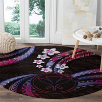 Hawaii Map Kanaka Maoli Round Carpet Fantastic Frangipani Sweet Dream