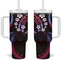 Hawaii Map Kanaka Maoli Tumbler With Handle Fantastic Frangipani Sweet Dream
