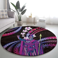 Hawaii King Kamehameha Round Carpet Fantastic Plumeria Sweet Vibes