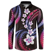Hawaii Plumeria Button Sweatshirt Sweet Gradient Polynesian Pattern LT01 Pink - Polynesian Pride