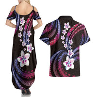 Hawaii Plumeria Couples Matching Summer Maxi Dress and Hawaiian Shirt Sweet Gradient Polynesian Pattern LT01 - Polynesian Pride