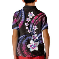 Hawaii Plumeria Kid Polo Shirt Sweet Gradient Polynesian Pattern
