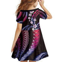 Hawaii Plumeria Kid Short Sleeve Dress Sweet Gradient Polynesian Pattern LT01 - Polynesian Pride
