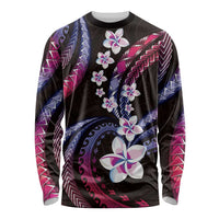 Hawaii Plumeria Long Sleeve Shirt Sweet Gradient Polynesian Pattern LT01 Unisex Pink - Polynesian Pride