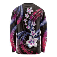 Hawaii Plumeria Long Sleeve Shirt Sweet Gradient Polynesian Pattern LT01 - Polynesian Pride